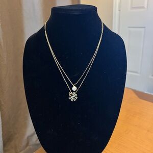 Tory Burch Gold Britten Double Layer Necklace